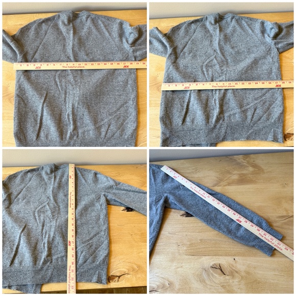 KAPRA HISKA CASHMERE CARDIGAN SWEATER PREPPY LIGHTWEIGHT NEUTRAL CLOSET STAPLE L - Picture 11 of 11